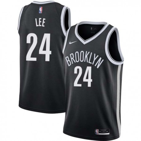 Black Keith Lee Nets #24 Twill Basketball Jersey FREE SHIPPING