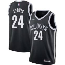 Black Derrick Gervin Nets #24 Twill Basketball Jersey FREE SHIPPING