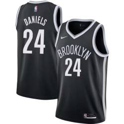 Black Lloyd Daniels Nets #24 Twill Basketball Jersey FREE SHIPPING