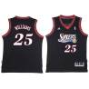 Black Throwback Elliot Williams Twill Basketball Jersey -76ers #25 Williams Twill Jerseys, FREE SHIPPING