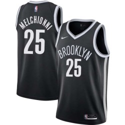 Black Bill Melchionni Nets #25 Twill Basketball Jersey FREE SHIPPING