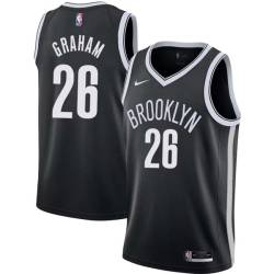 Black Stephen Graham Nets #26 Twill Basketball Jersey FREE SHIPPING