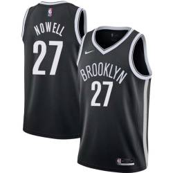 Black Mel Nowell Nets #27 Twill Basketball Jersey FREE SHIPPING