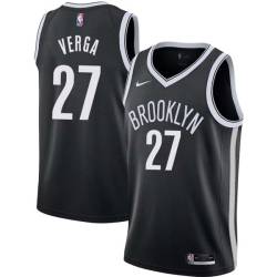 Black Bob Verga Nets #27 Twill Basketball Jersey FREE SHIPPING