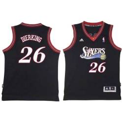 Black Throwback Connie Dierking Twill Basketball Jersey -76ers #26 Dierking Twill Jerseys, FREE SHIPPING