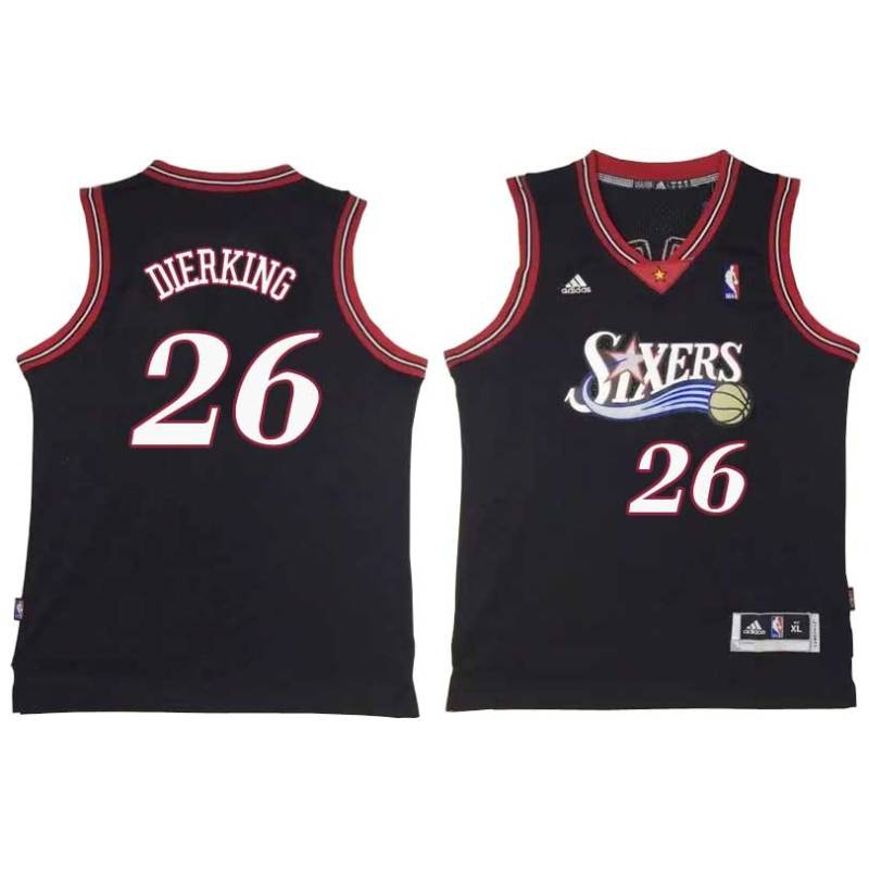 Black Throwback Connie Dierking Twill Basketball Jersey -76ers #26 Dierking Twill Jerseys, FREE SHIPPING