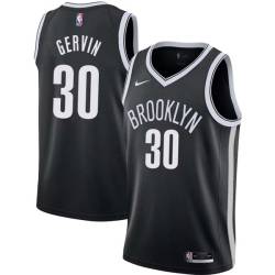 Black Derrick Gervin Nets #30 Twill Basketball Jersey FREE SHIPPING