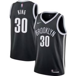 Black Bernard King Nets #30 Twill Basketball Jersey FREE SHIPPING