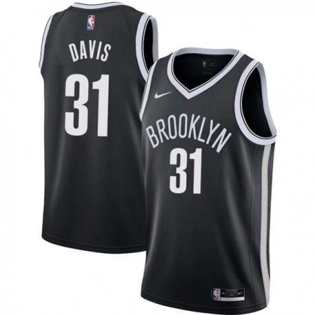 Black Mel Davis Nets #31 Twill Basketball Jersey FREE SHIPPING