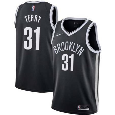 Black Jason Terry Nets #31 Twill Basketball Jersey FREE SHIPPING