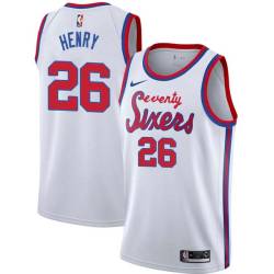 White Classic Al Henry Twill Basketball Jersey -76ers #26 Henry Twill Jerseys, FREE SHIPPING