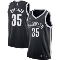 Black Jud Buechler Nets #35 Twill Basketball Jersey FREE SHIPPING