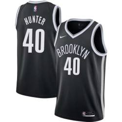 Black Les Hunter Nets #40 Twill Basketball Jersey FREE SHIPPING