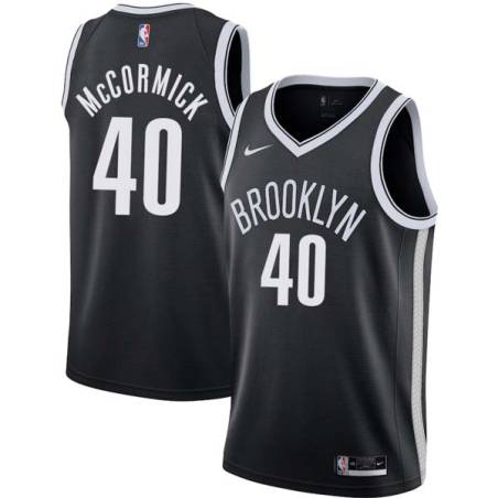 Black Tim McCormick Nets #40 Twill Basketball Jersey FREE SHIPPING