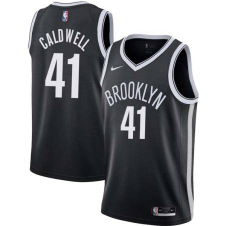 Black Jim Caldwell Nets #41 Twill Basketball Jersey FREE SHIPPING