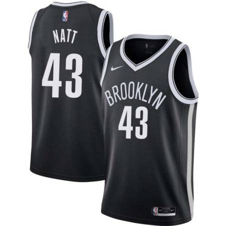 Black Calvin Natt Nets #43 Twill Basketball Jersey FREE SHIPPING