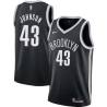 Black Mickey Johnson Nets #43 Twill Basketball Jersey FREE SHIPPING