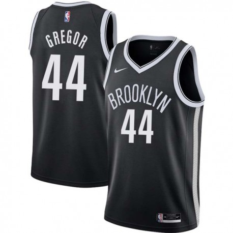 Black Gary Gregor Nets #44 Twill Basketball Jersey FREE SHIPPING