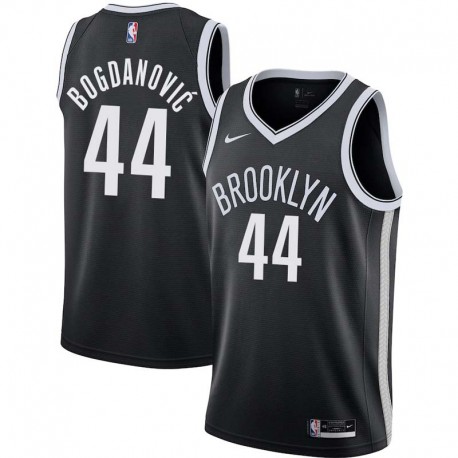 Black Bojan Bogdanovic Nets #44 Twill Basketball Jersey FREE SHIPPING