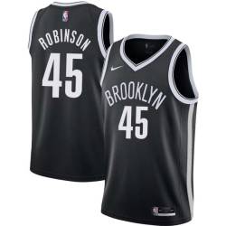 Black Cliff Robinson Nets #45 Twill Basketball Jersey FREE SHIPPING