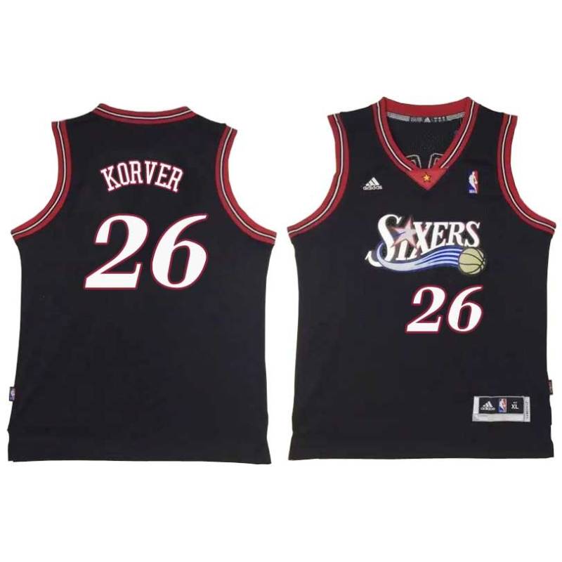 Black Throwback Kyle Korver Twill Basketball Jersey -76ers #26 Korver Twill Jerseys, FREE SHIPPING