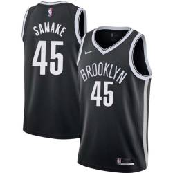 Black Soumaila Samake Nets #45 Twill Basketball Jersey FREE SHIPPING