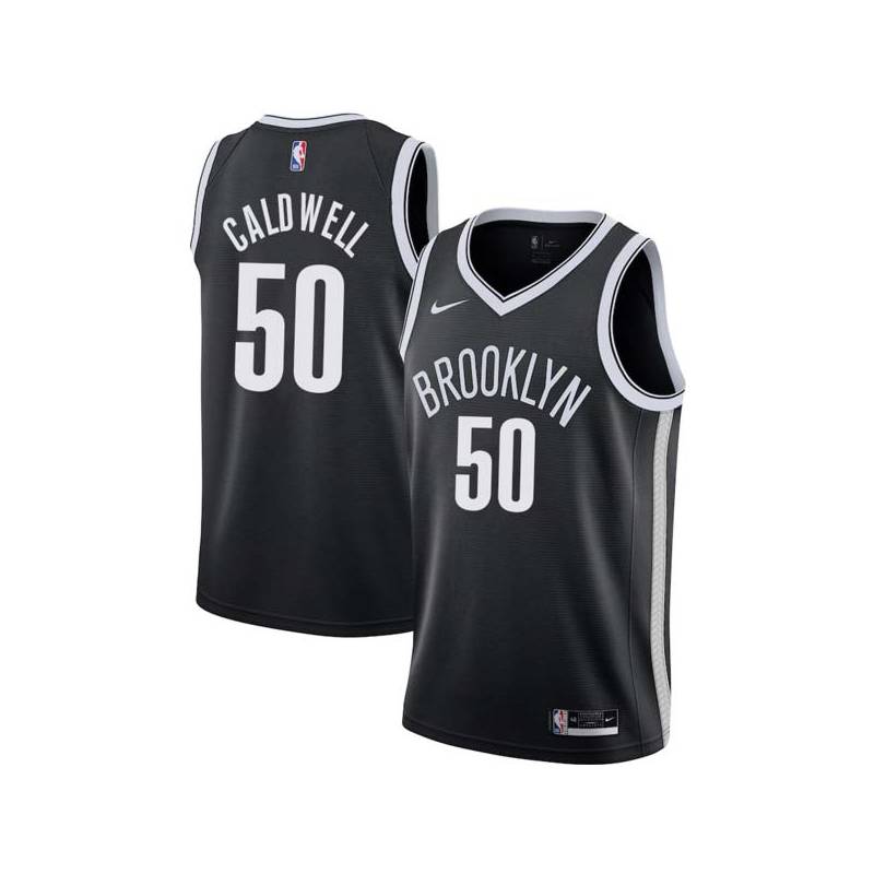 Black Adrian Caldwell Nets #50 Twill Basketball Jersey FREE SHIPPING