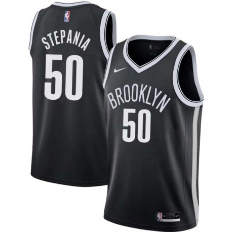 Black Vladimir Stepania Nets #50 Twill Basketball Jersey FREE SHIPPING