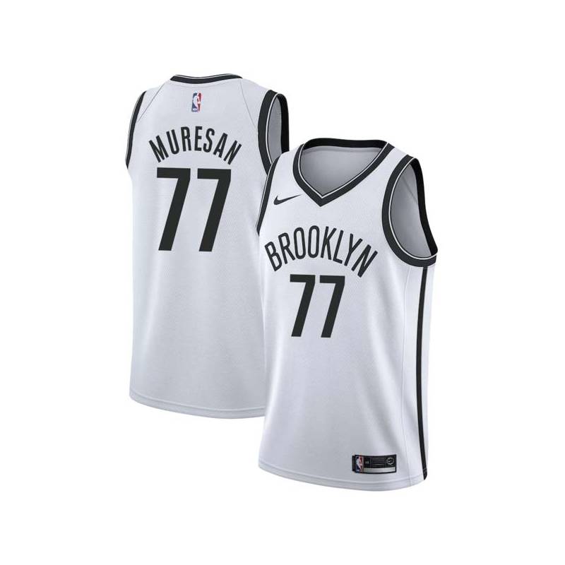 White Gheorghe Muresan Nets #77 Twill Basketball Jersey FREE SHIPPING