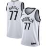 White Gheorghe Muresan Nets #77 Twill Basketball Jersey FREE SHIPPING