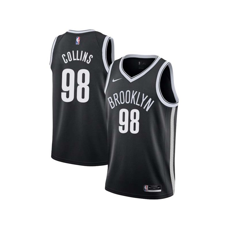 Black Jason Collins Nets #98 Twill Basketball Jersey FREE SHIPPING