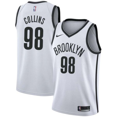 White Jason Collins Nets #98 Twill Basketball Jersey FREE SHIPPING