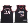 Black Throwback Bill Melchionni Twill Basketball Jersey -76ers #28 Melchionni Twill Jerseys, FREE SHIPPING