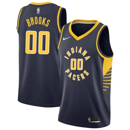 Navy Aaron Brooks Pacers #00 Twill Basketball Jersey FREE SHIPPING