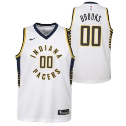 White Aaron Brooks Pacers #00 Twill Basketball Jersey FREE SHIPPING