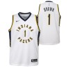 White Roger Brown Pacers #1 Twill Basketball Jersey FREE SHIPPING