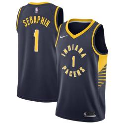 Navy Kevin Seraphin Pacers #1 Twill Basketball Jersey FREE SHIPPING