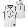 White Kevin Seraphin Pacers #1 Twill Basketball Jersey FREE SHIPPING