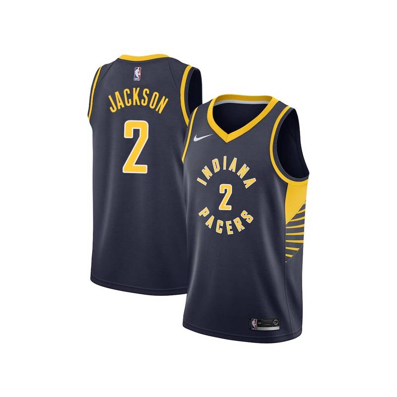 Navy Ralph Jackson Pacers #2 Twill Basketball Jersey FREE SHIPPING