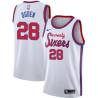 White Classic Bud Ogden Twill Basketball Jersey -76ers #28 Ogden Twill Jerseys, FREE SHIPPING