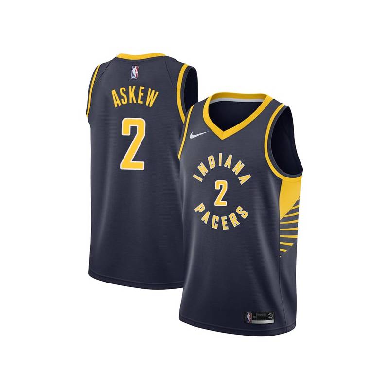 Navy Vincent Askew Pacers #2 Twill Basketball Jersey FREE SHIPPING