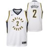 White Marcus Haislip Pacers #2 Twill Basketball Jersey FREE SHIPPING