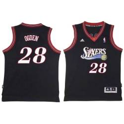 Black Throwback Bud Ogden Twill Basketball Jersey -76ers #28 Ogden Twill Jerseys, FREE SHIPPING