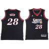 Black Throwback Bud Ogden Twill Basketball Jersey -76ers #28 Ogden Twill Jerseys, FREE SHIPPING