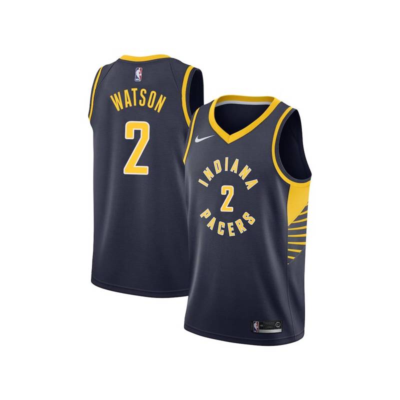 Navy Earl Watson Pacers #2 Twill Basketball Jersey FREE SHIPPING