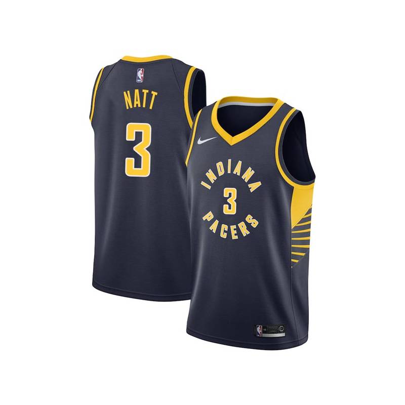 Navy Kenny Natt Pacers #3 Twill Basketball Jersey FREE SHIPPING