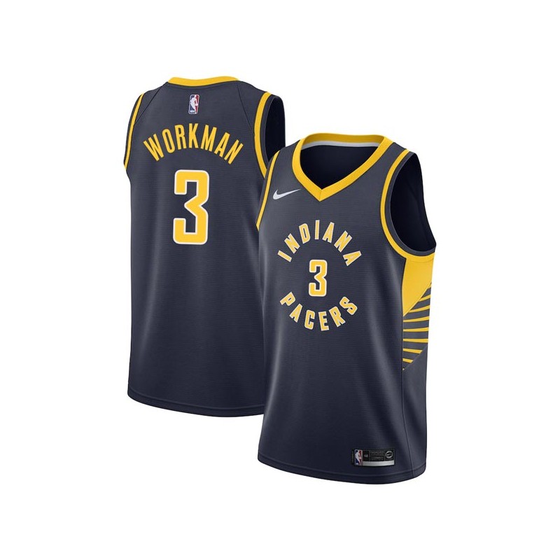 Navy Haywoode Workman Pacers #3 Twill Basketball Jersey FREE SHIPPING