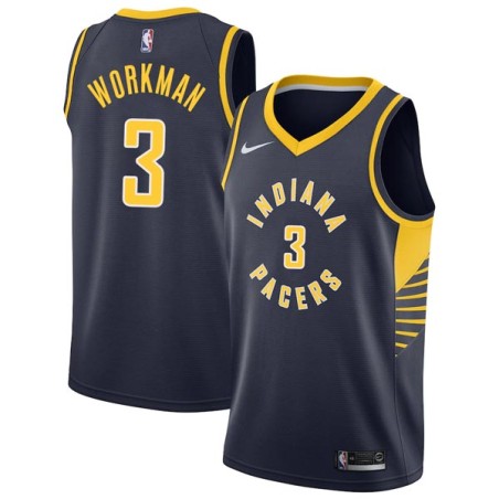 Navy Haywoode Workman Pacers #3 Twill Basketball Jersey FREE SHIPPING