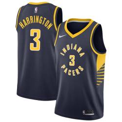 Navy Al Harrington Pacers #3 Twill Basketball Jersey FREE SHIPPING
