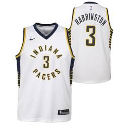 White Al Harrington Pacers #3 Twill Basketball Jersey FREE SHIPPING